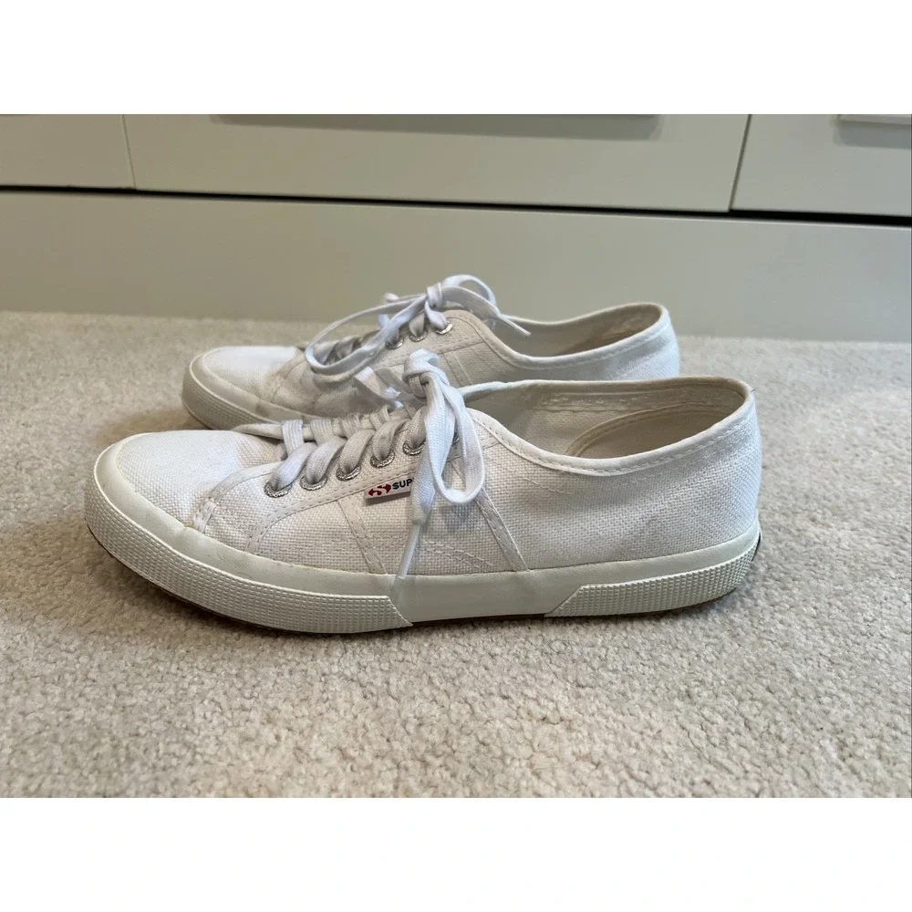 Superga 2750 Cotu Classic White Canvas Sneakers Men's 9 Women's 10.5 EU 42